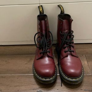 Maroon Doc Martens - worn once!!!